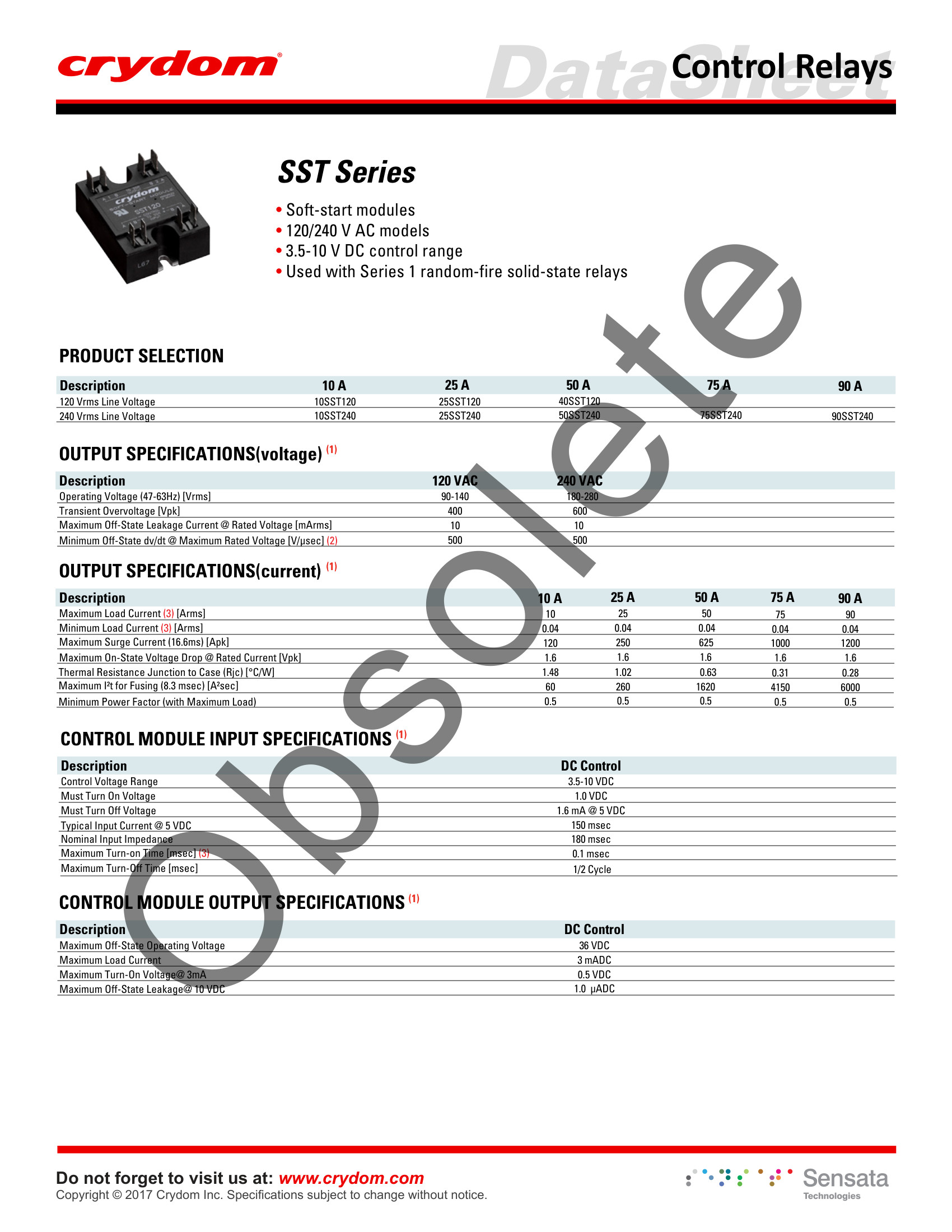10SST240 Crydom Solid State Relays & I/O Modules