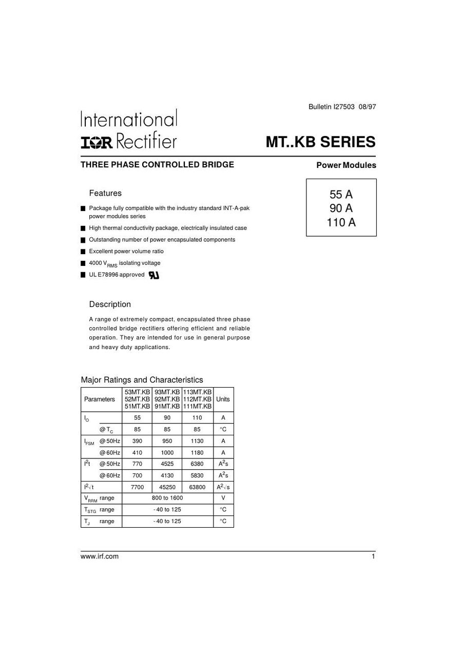 113MT120K International Rectifier Bridge Rectifiers