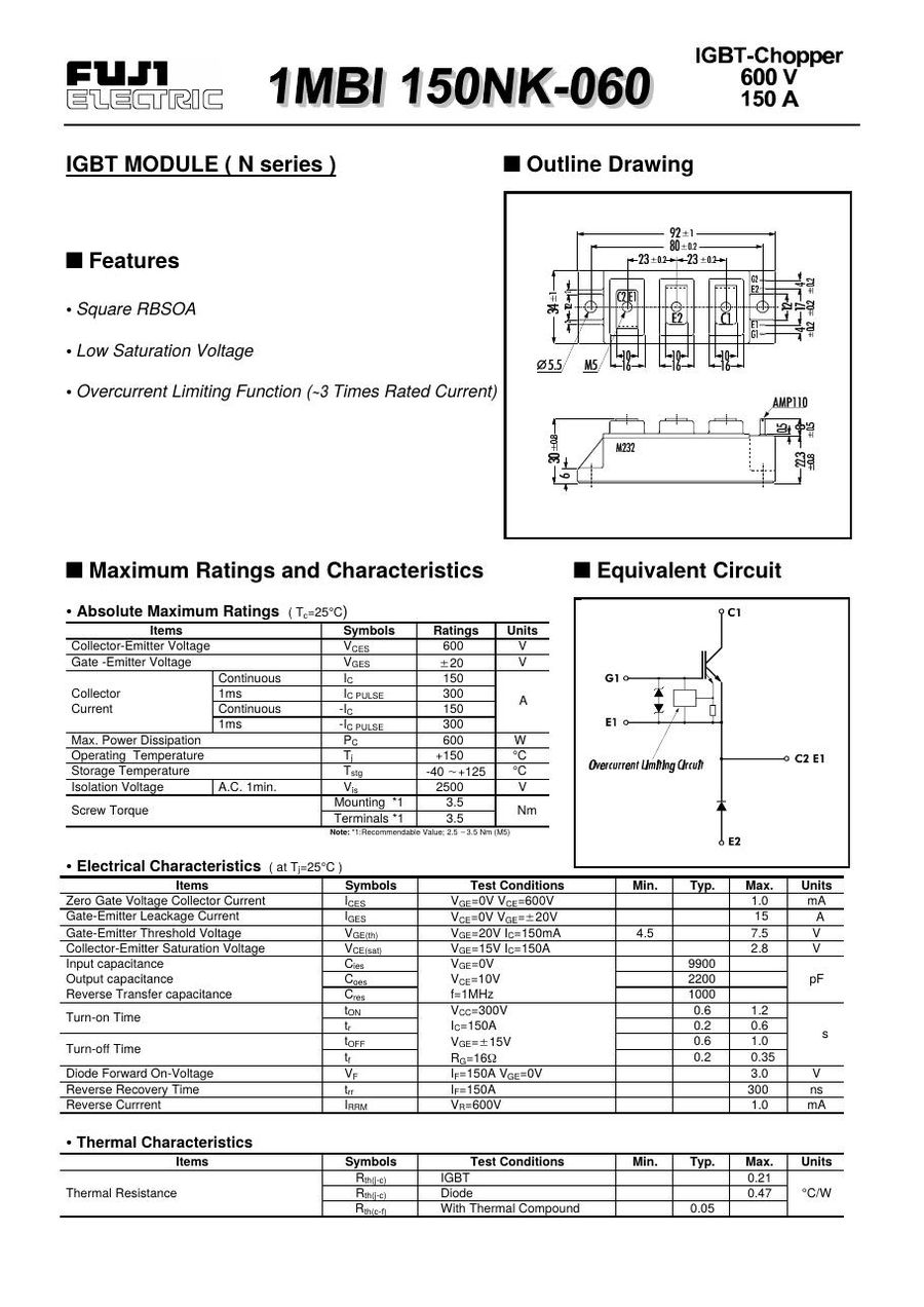 1MBI150NK-060 Fuji Electric IGBT Modules