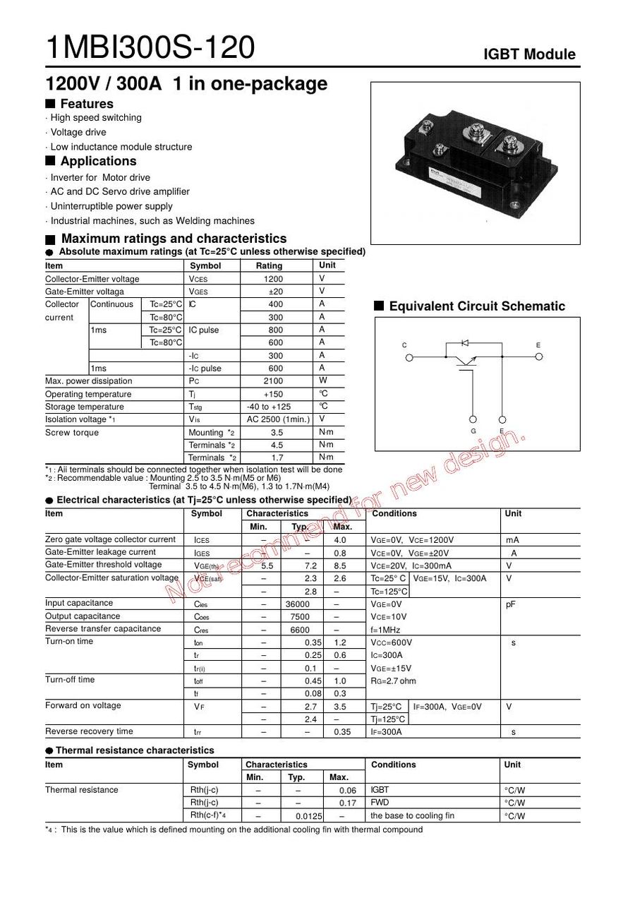 1MBI300S-120B Fuji Electric IGBT Modules