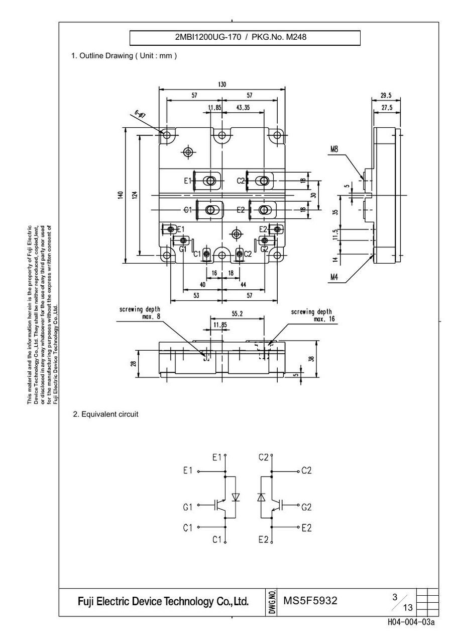 2MBI1200UG-170, Fuji, Fuji Electric power module 