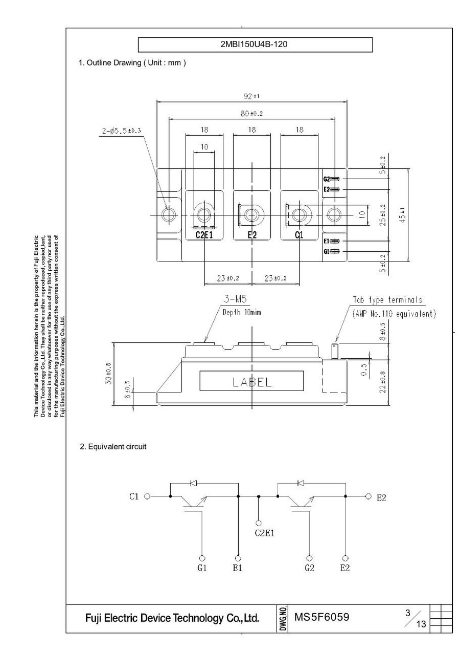 2MBI150U4B-120, Fuji, Fuji Electric power module 