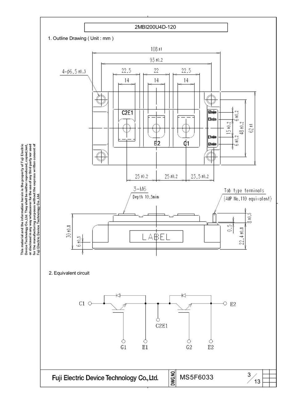 2MBI200U4D-120, Fuji, Fuji Electric power module 