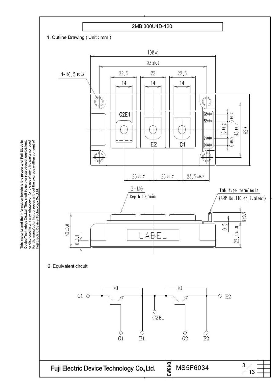 2MBI300U4D-120 Fuji Electric IGBT Modules