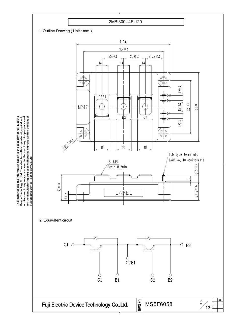 2MBI300U4E-120 Fuji Electric IGBT Modules