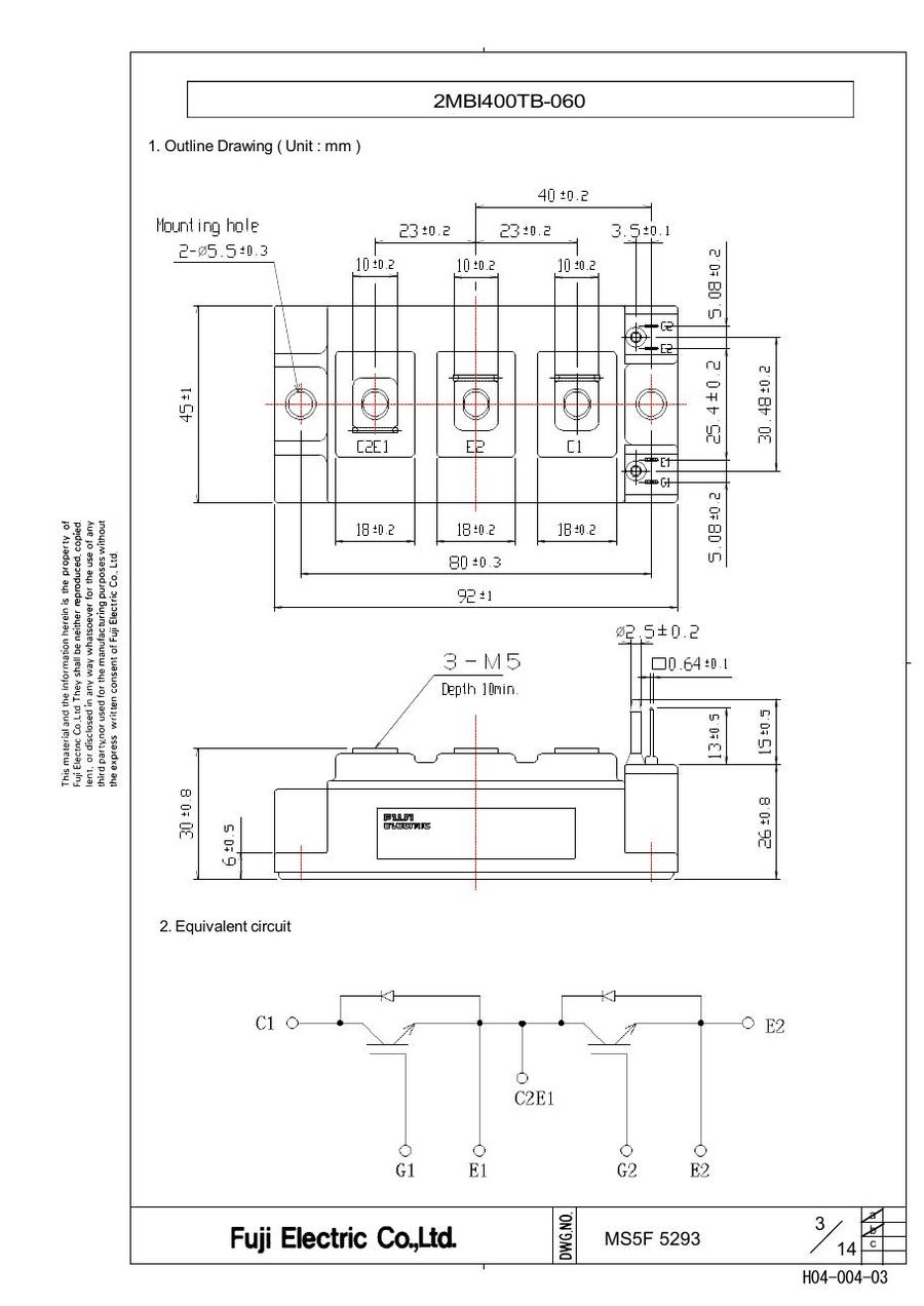 2MBI400TB-060, Fuji, Fuji Electric power module