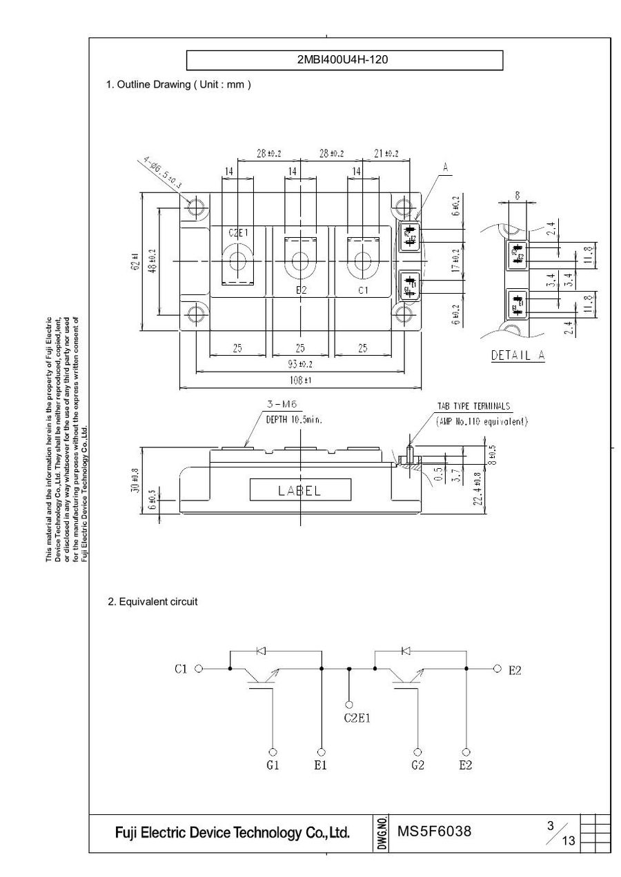 2MBI400U4H-120-54 Fuji Electric IGBT Modules