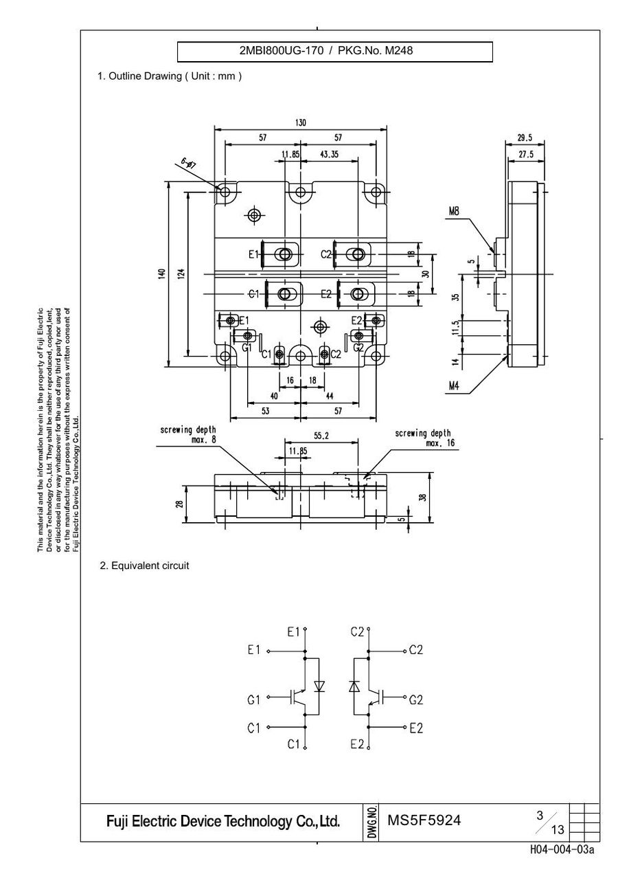 2MBI600UG-170, Fuji, Fuji Electric power module