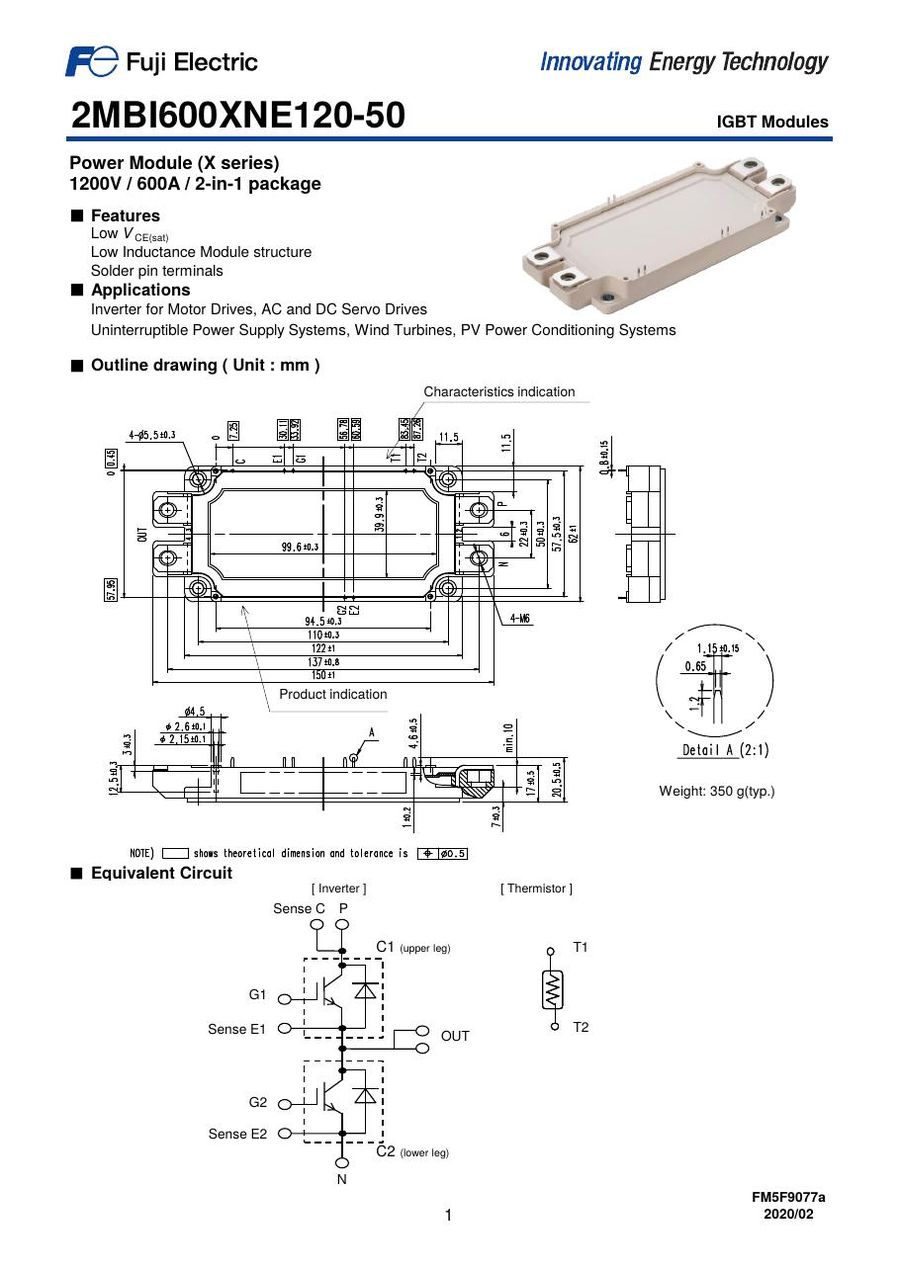 2MBI600XNE120-50 Fuji Electric IGBT Modules