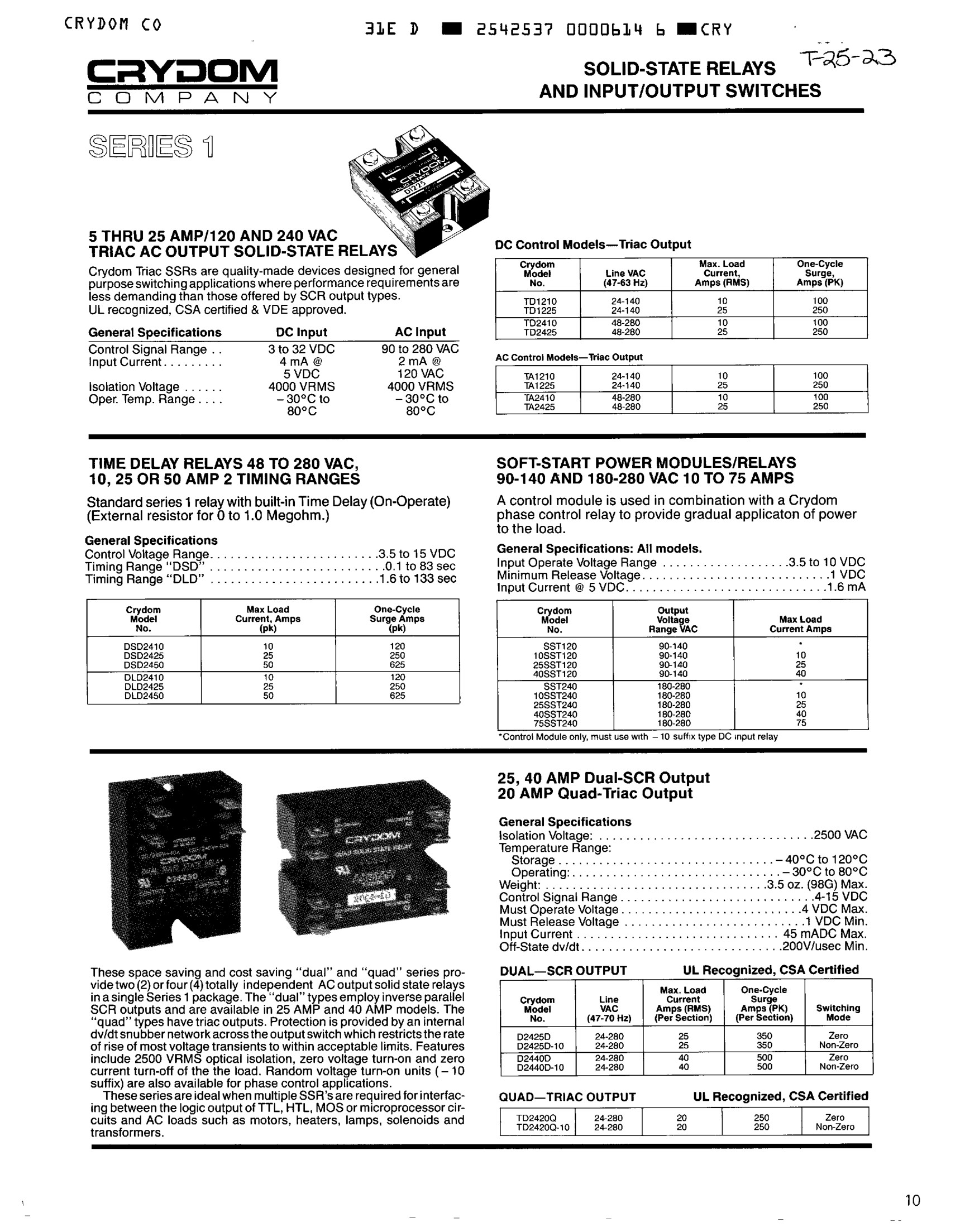 40SST240 Crydom Solid State Relays & I/O Modules
