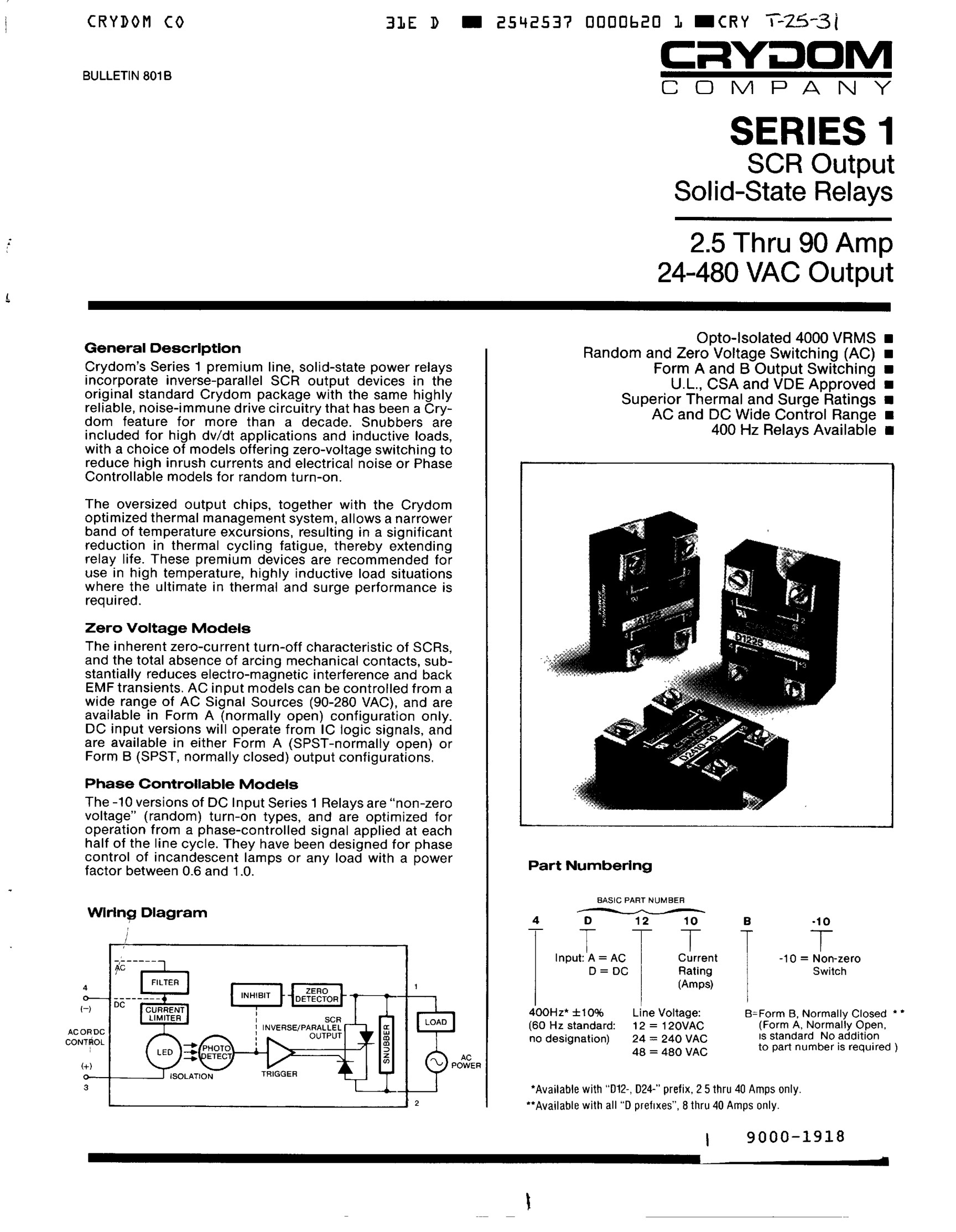 4D2402 Crydom Solid State Relays & I/O Modules