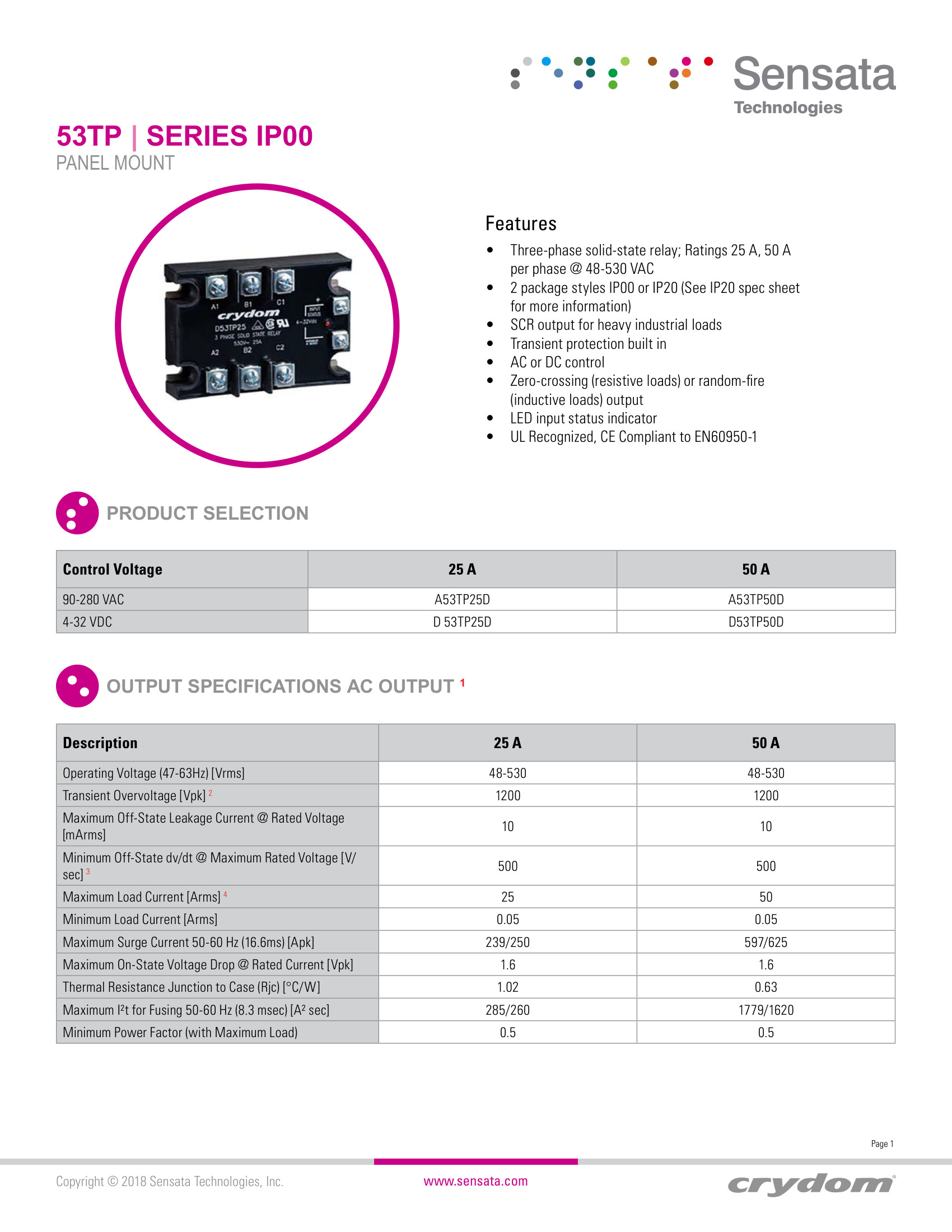 53TP25D-10 Crydom Solid State Relays & I/O Modules