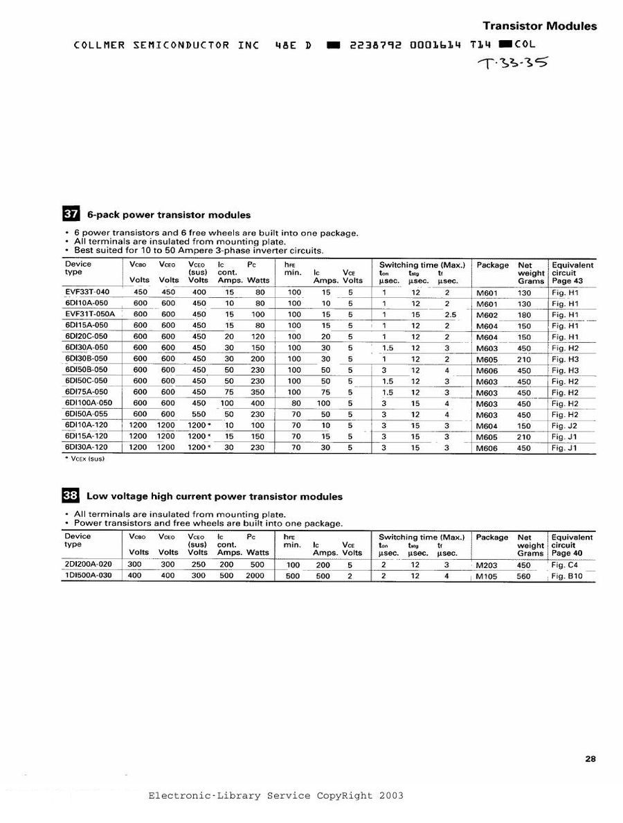 6DI10A-050 Fuji Electric Darlington / Bipolar Transistor Modules