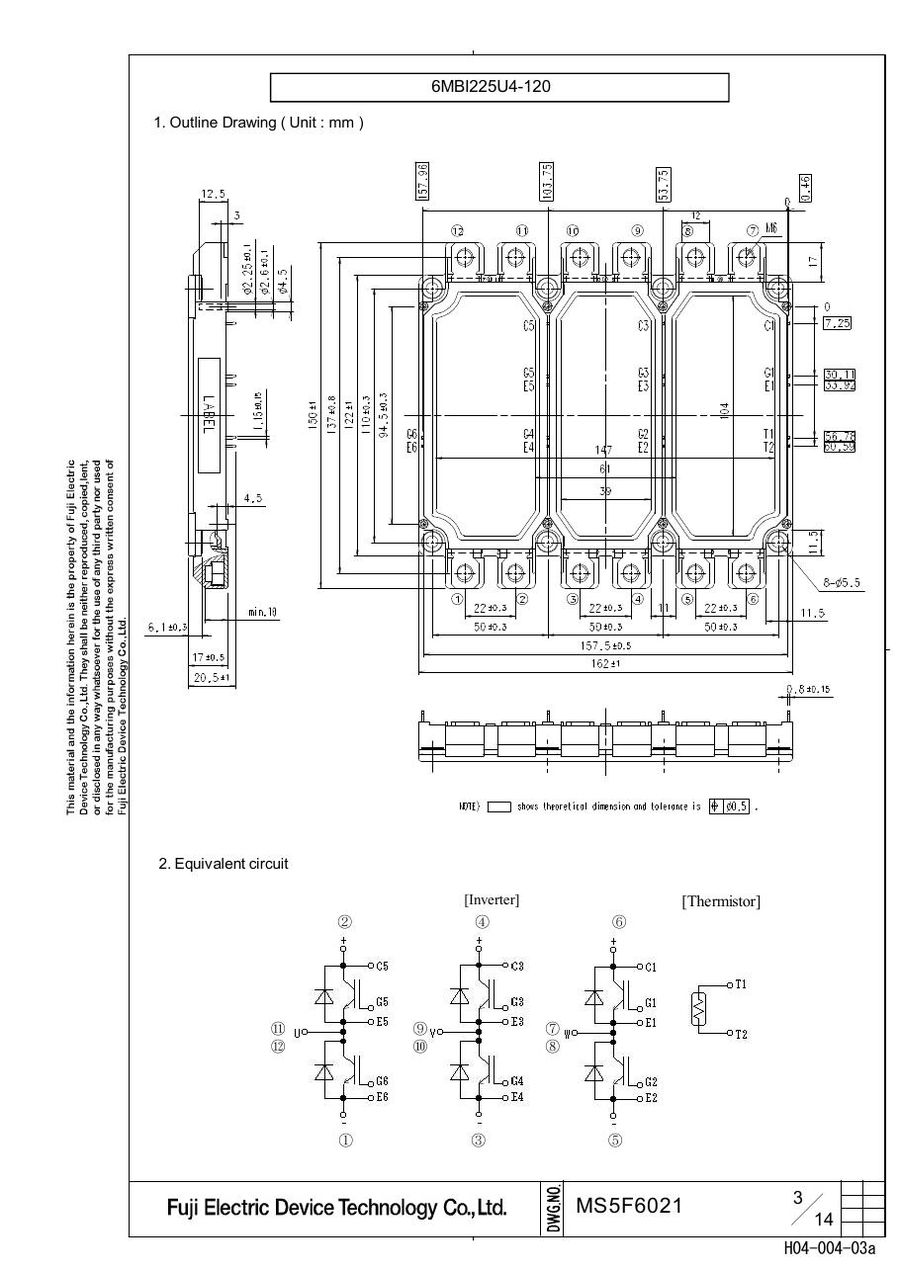 6MBI225U4-120 Fuji Electric IGBT Modules