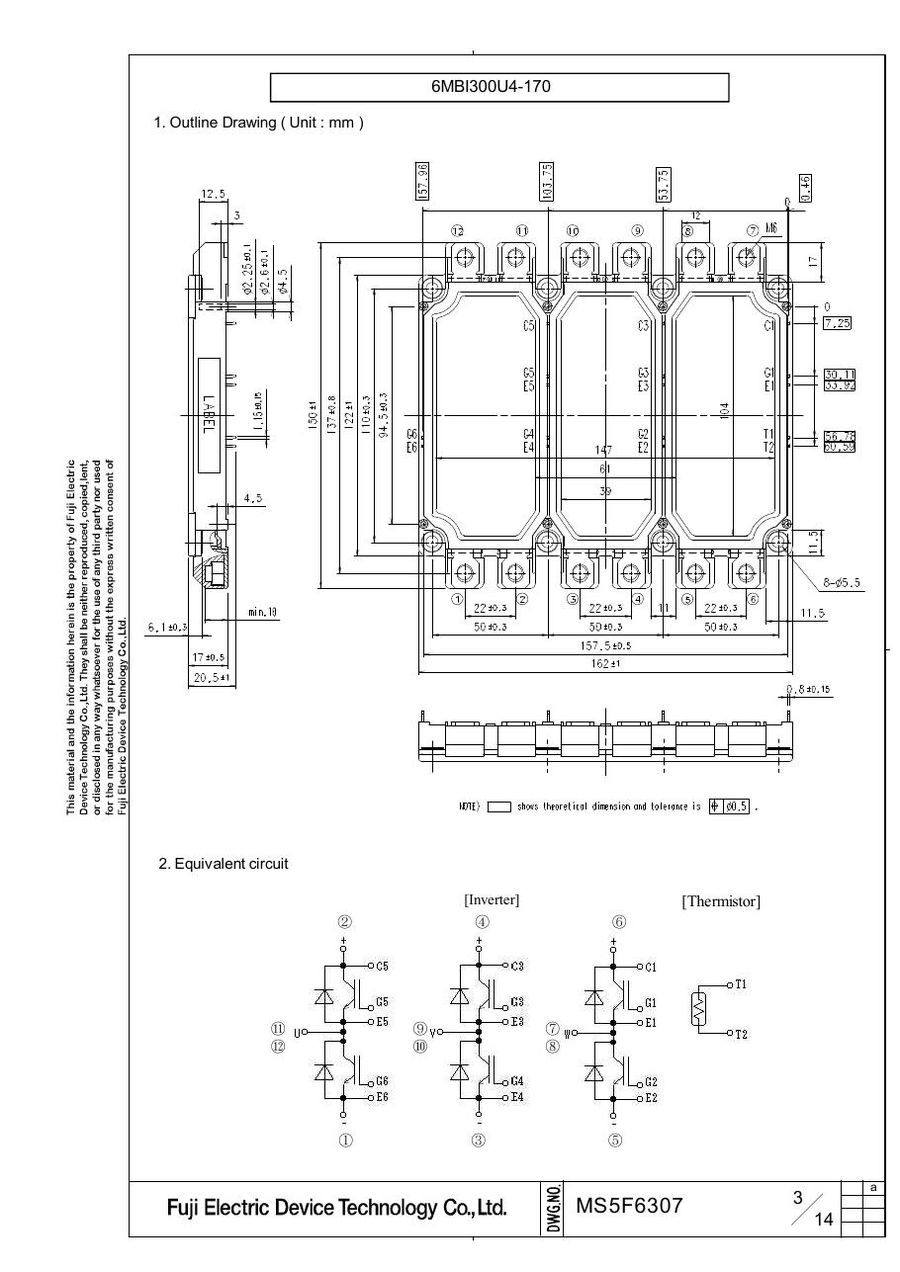 6MBI300U4-170 Fuji Electric IGBT Modules