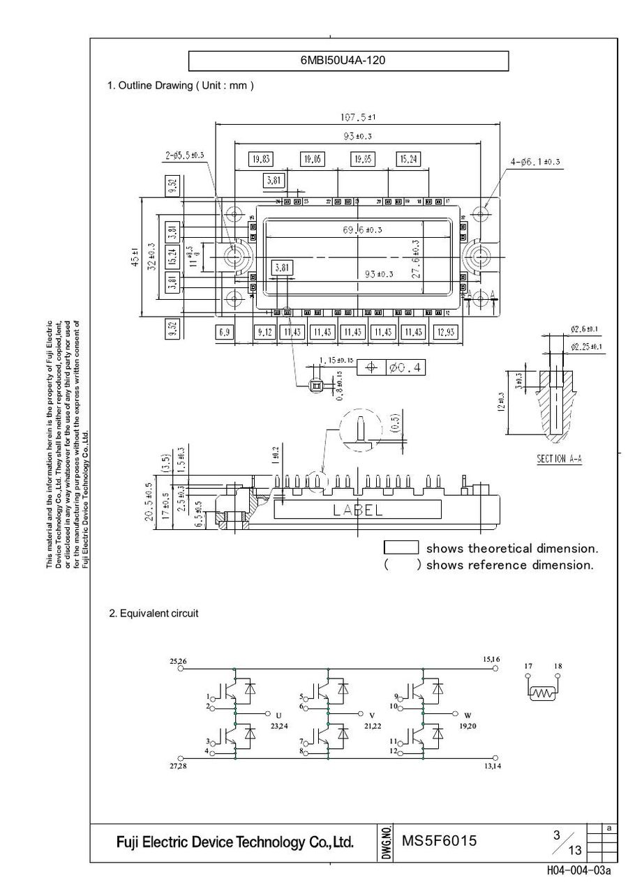 6MBI50U4A-120 Fuji Electric IGBT Modules