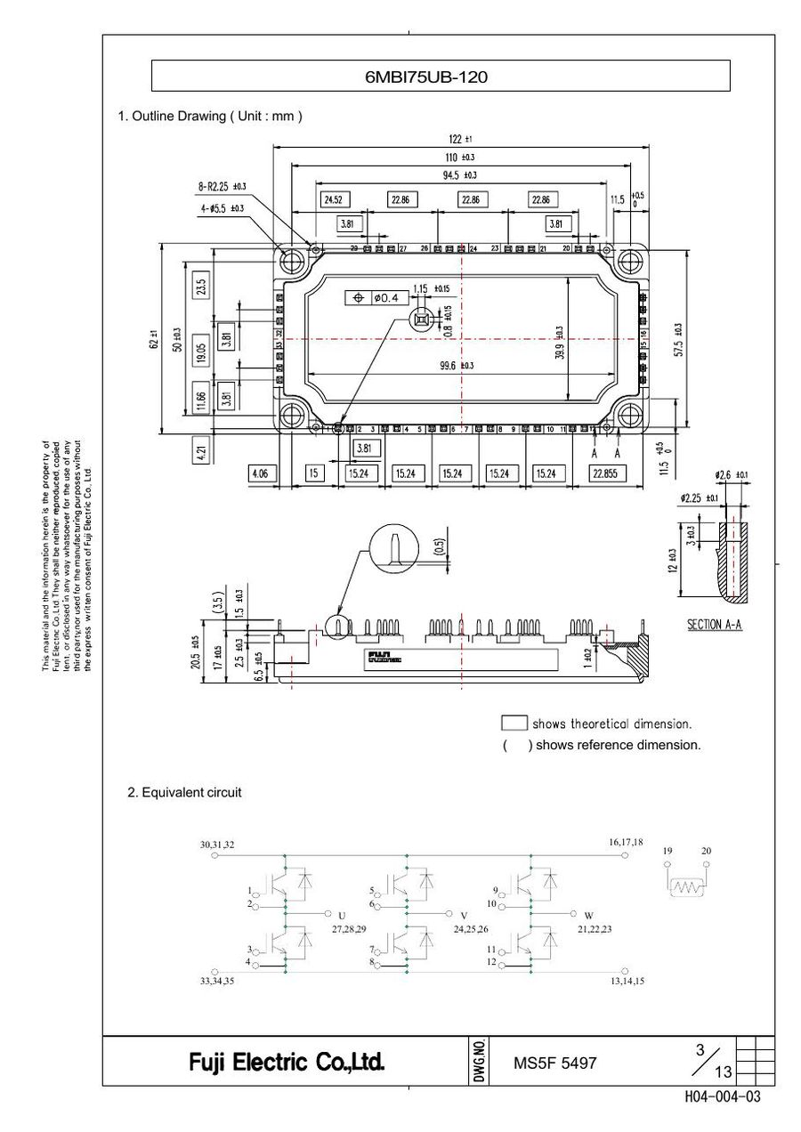 6MBI75UB-120 Fuji Electric IGBT Modules