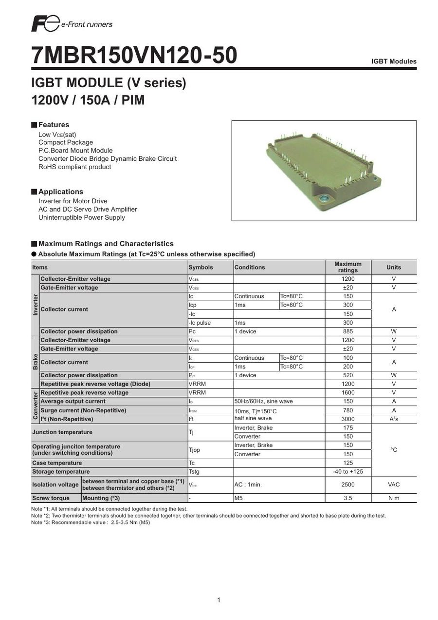 7MBR150VN120-50 Fuji Electric IGBT Modules