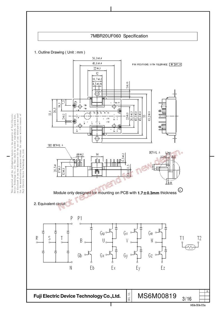 7MBR20UF060 Fuji Electric IGBT Modules