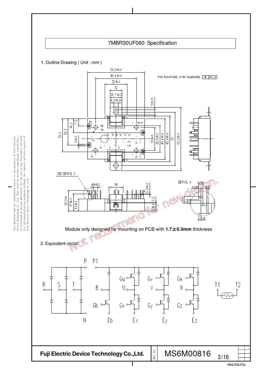 7MBR30UF060 Fuji Electric IGBT Modules