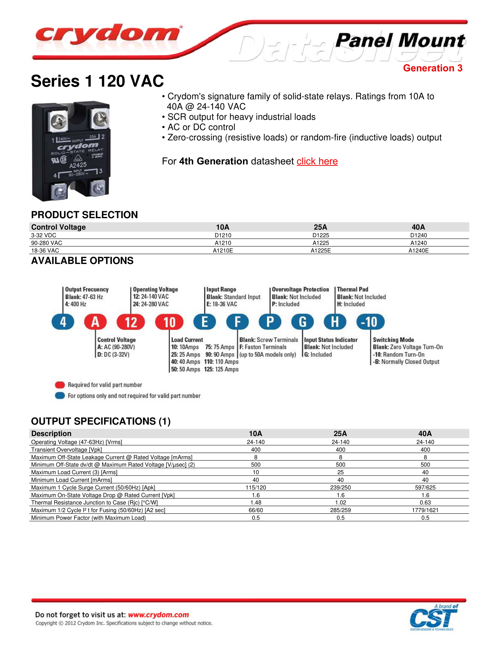 A1225-B Crydom Solid State Relays & I/O Modules