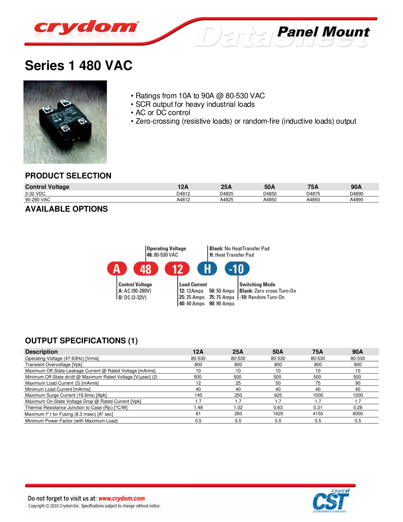 A4812 Crydom Solid State Relays & I/O Modules