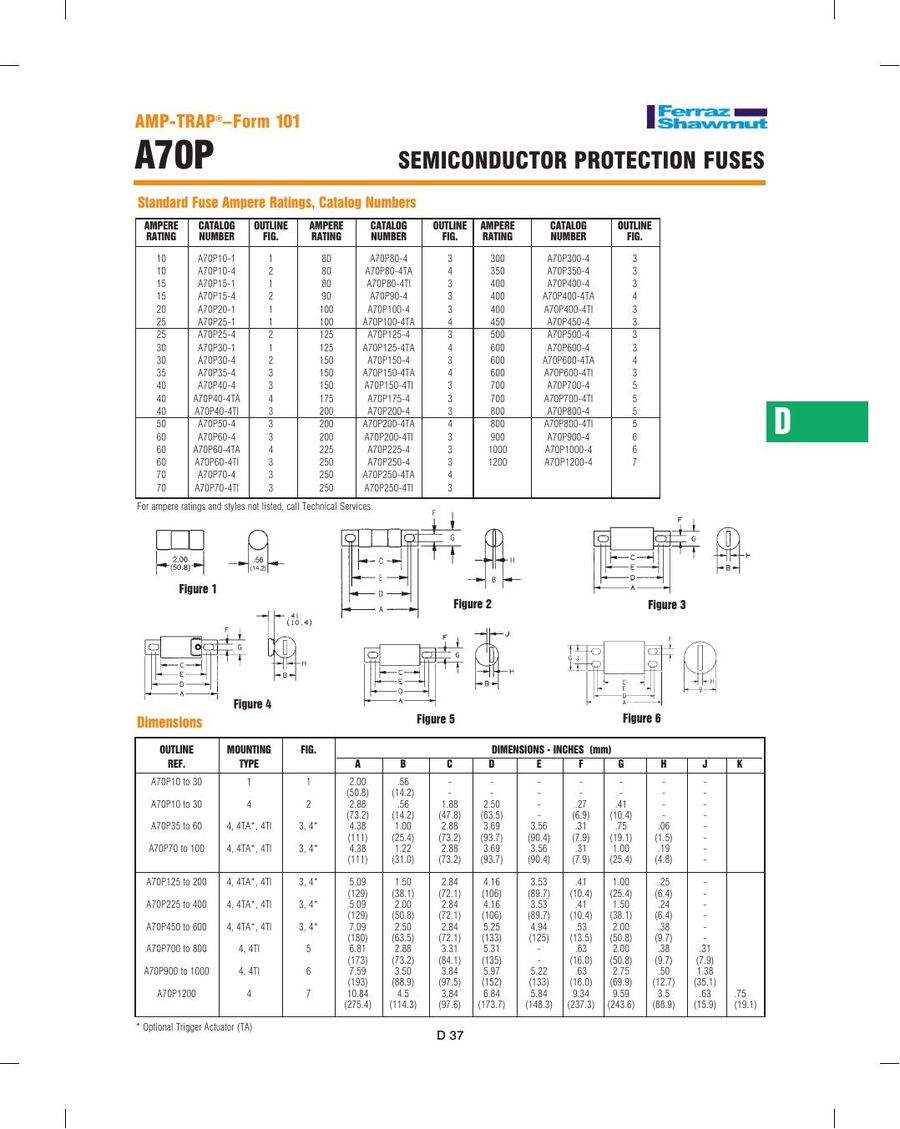 A70P200-4 Mersen (Ferraz Shawmut) Fuses & Circuit Protection