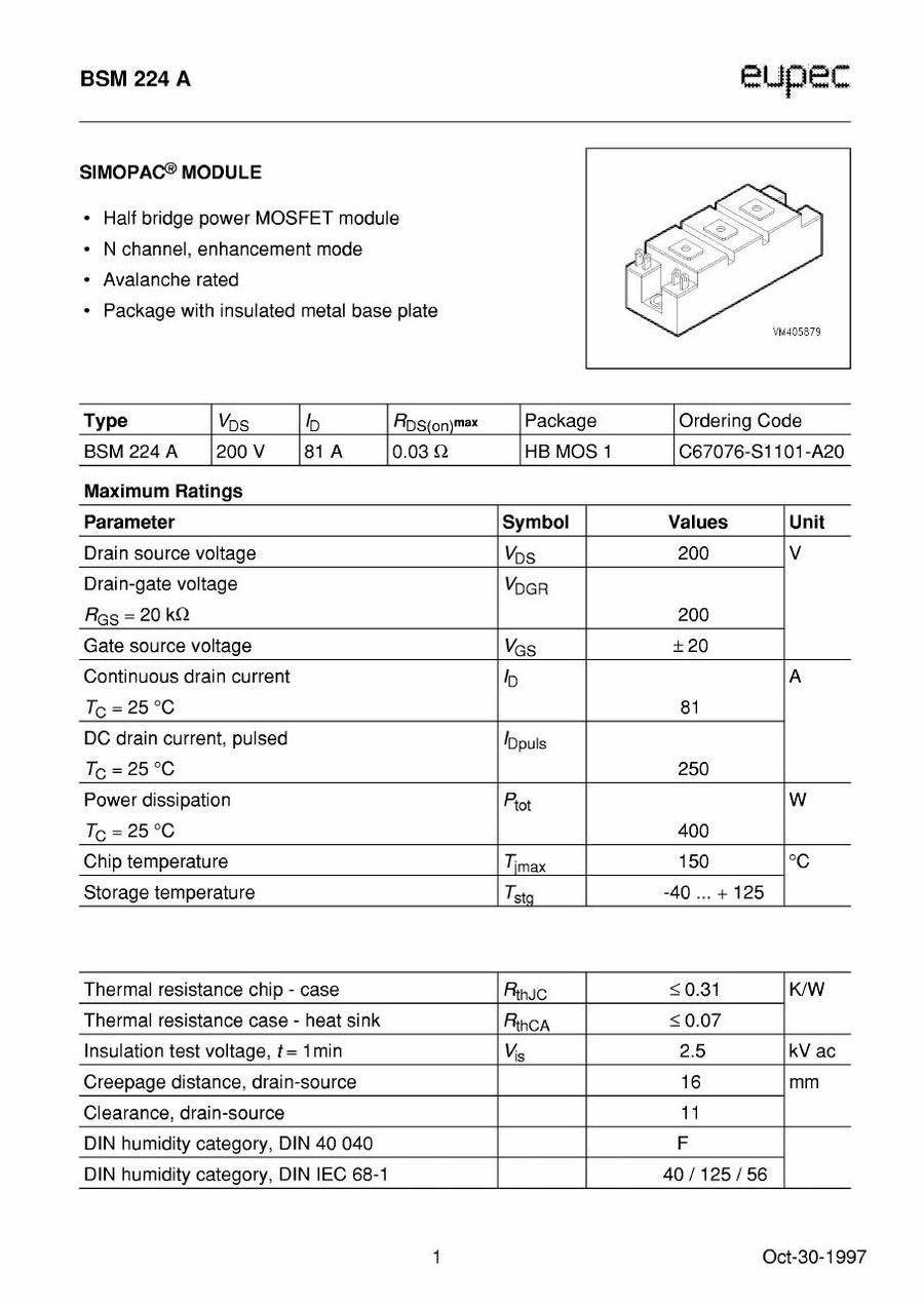 BSM224A Infineon (Eupec) IGBT Modules
