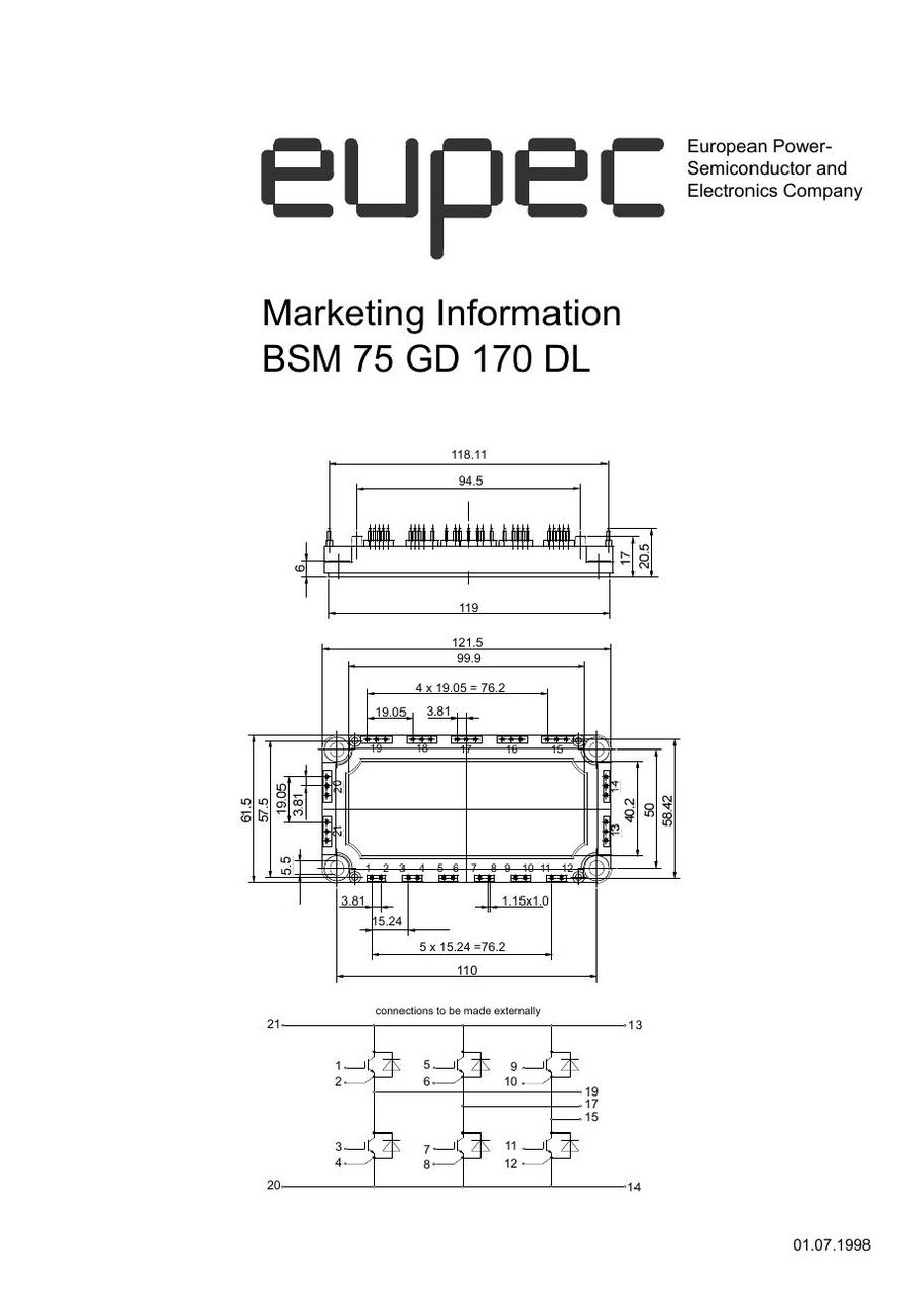 BSM75GD170DL Infineon (Eupec) IGBT Modules