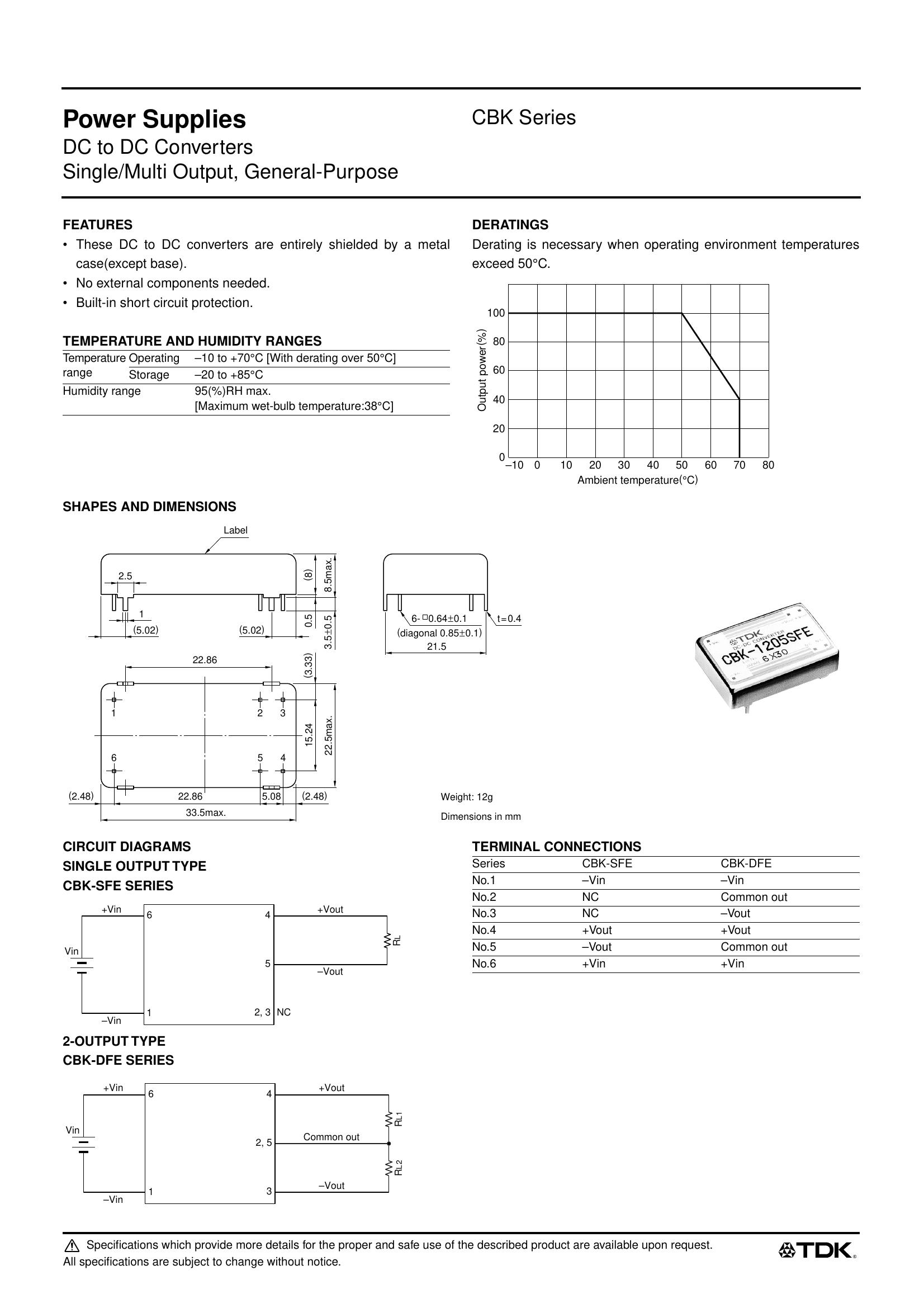 CBK-2405SF TDK-Lambda Power Supplies & DC-DC Converters