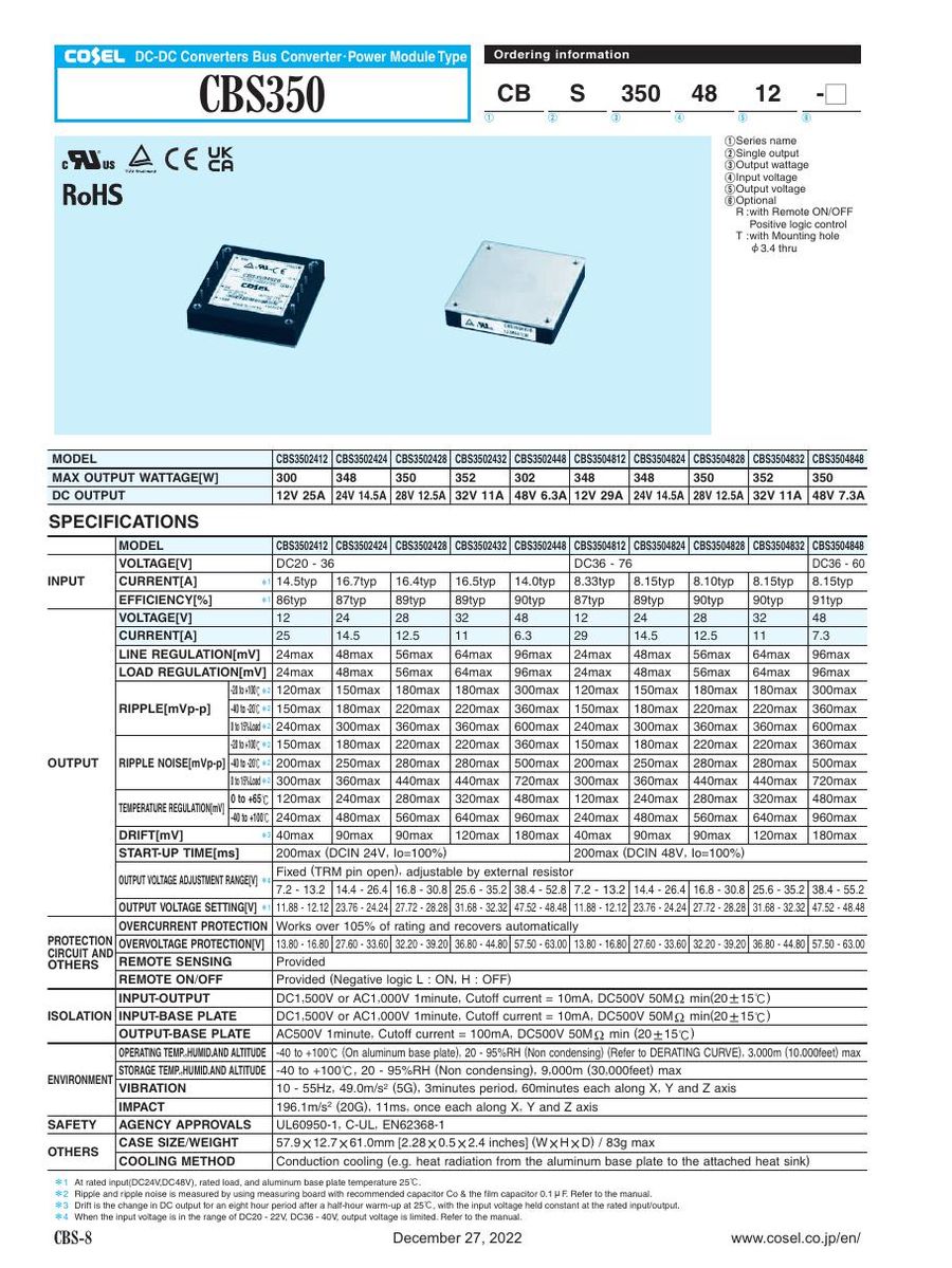 CBS3504812 Cosel Power Supplies & DC-DC Converters