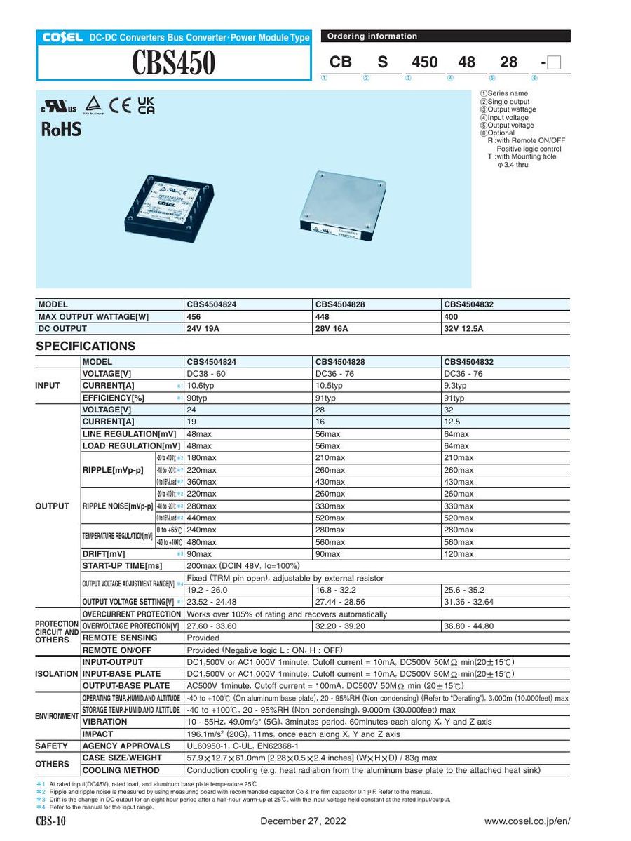 CBS4504828-XPOS Cosel Power Supplies & DC-DC Converters