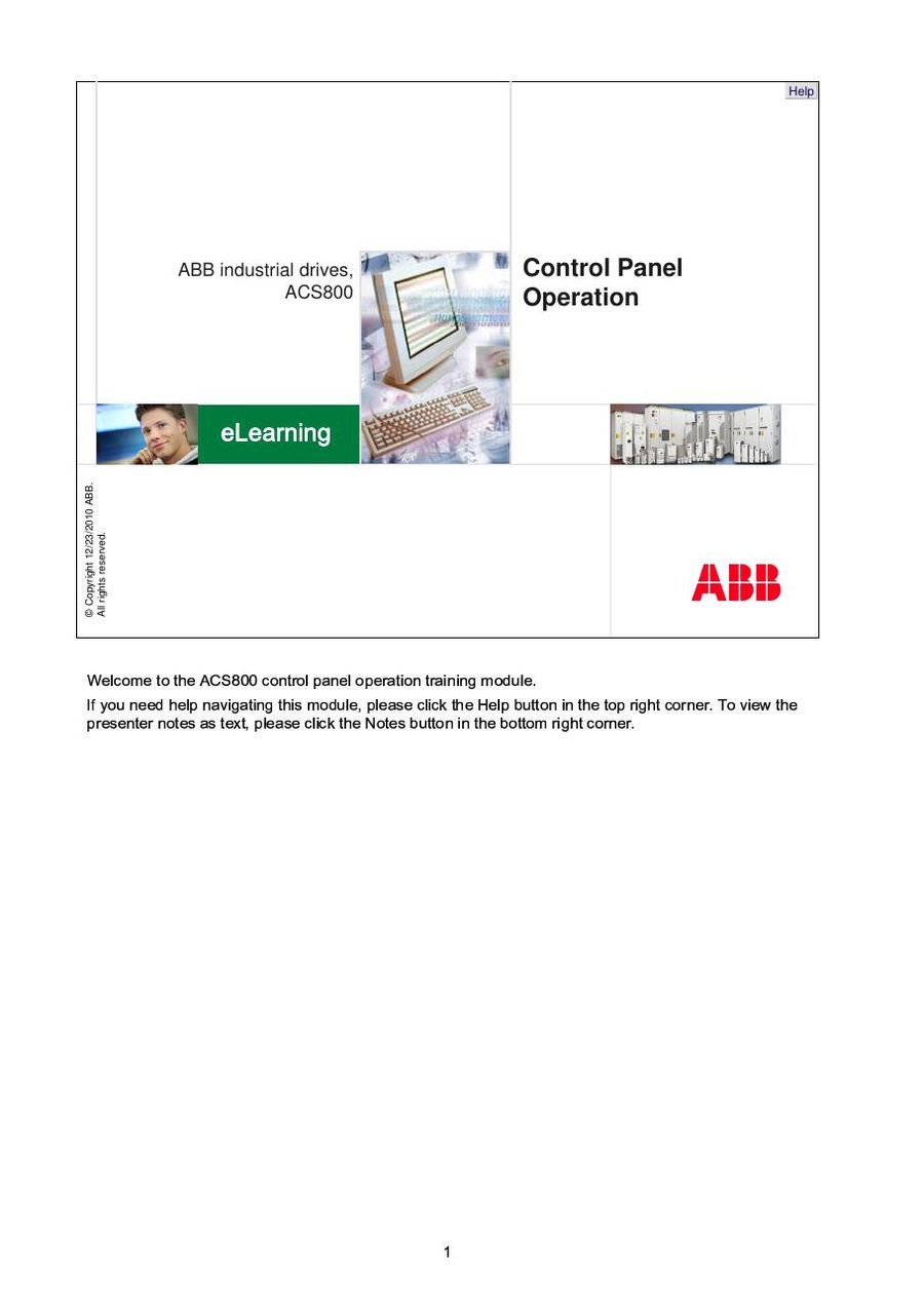 CDP 312R, ABB, Control Panel Keypad 