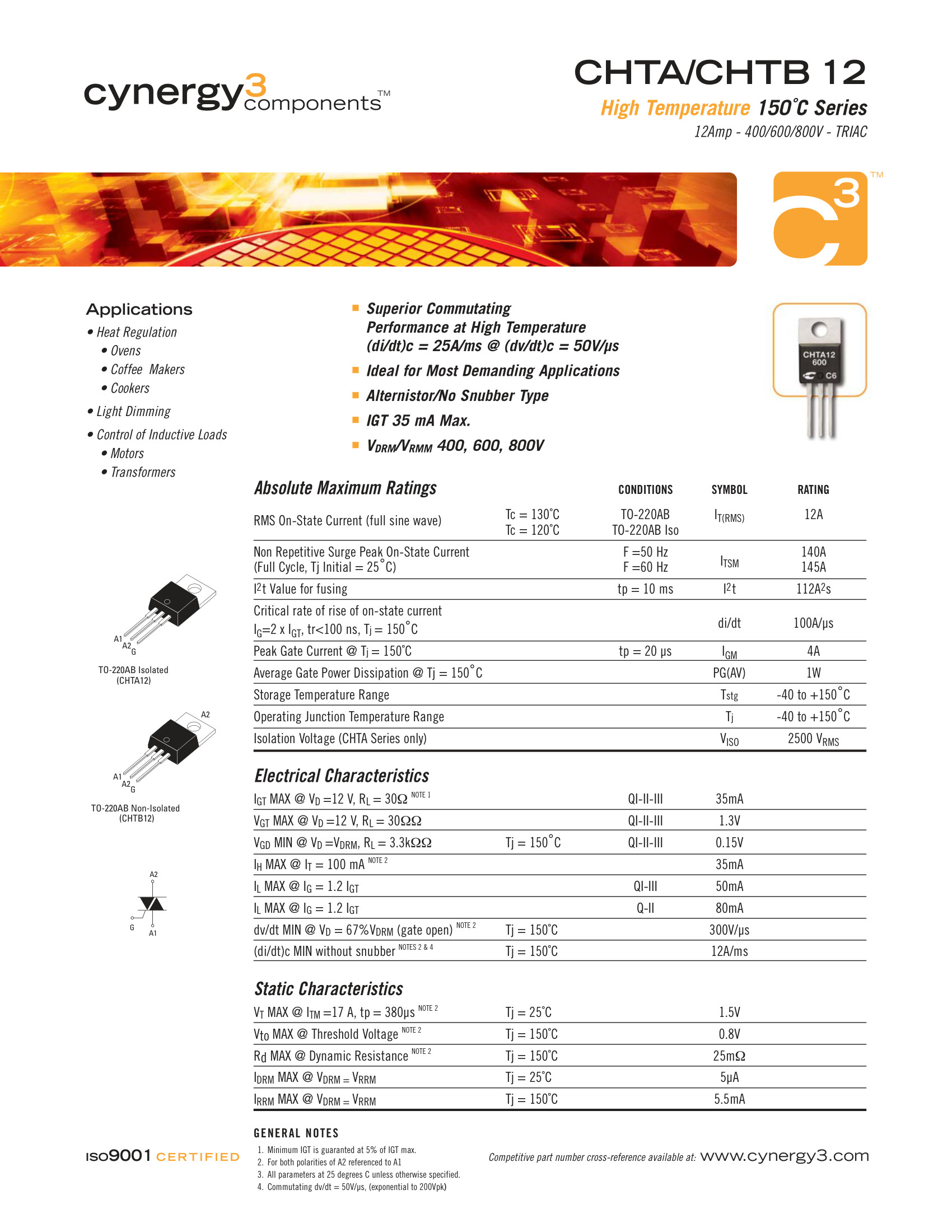 CHTA12800 Crydom Solid State Relays & I/O Modules