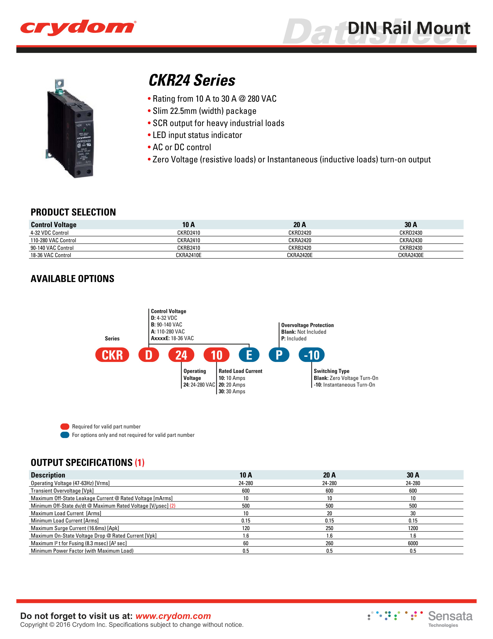 CKRA2410 Crydom Solid State Relays & I/O Modules
