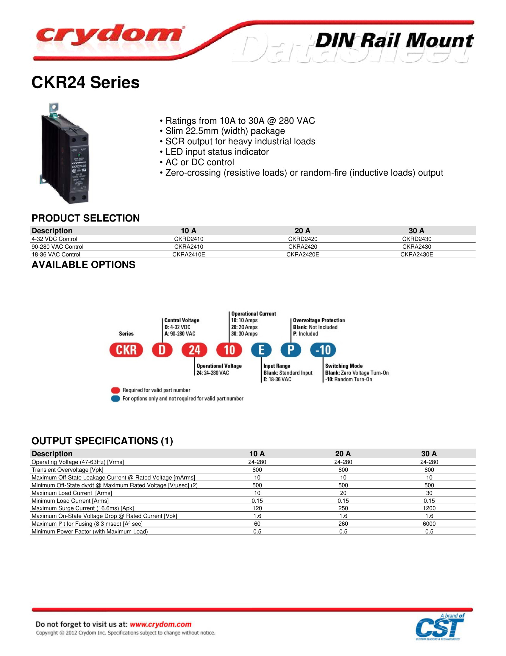 CKRD2420 Crydom Solid State Relays & I/O Modules