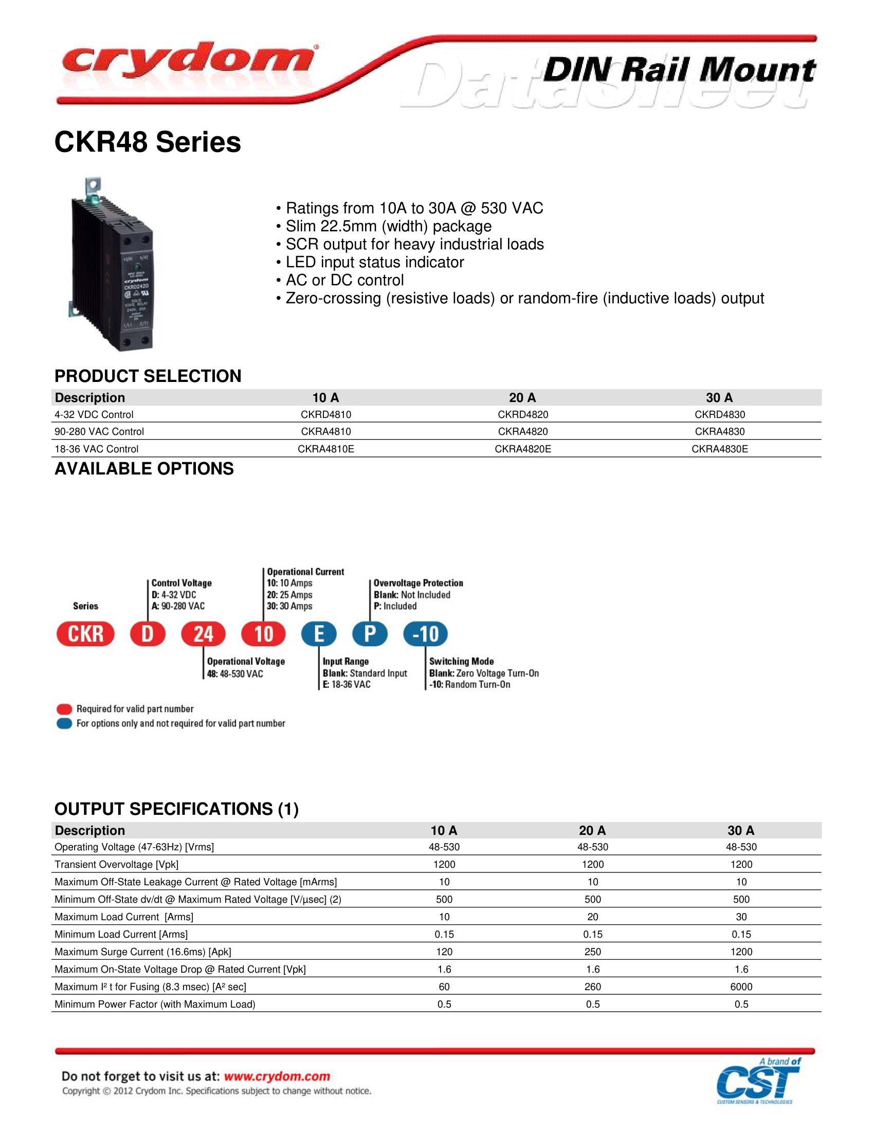 CKRD4810 Crydom Solid State Relays & I/O Modules