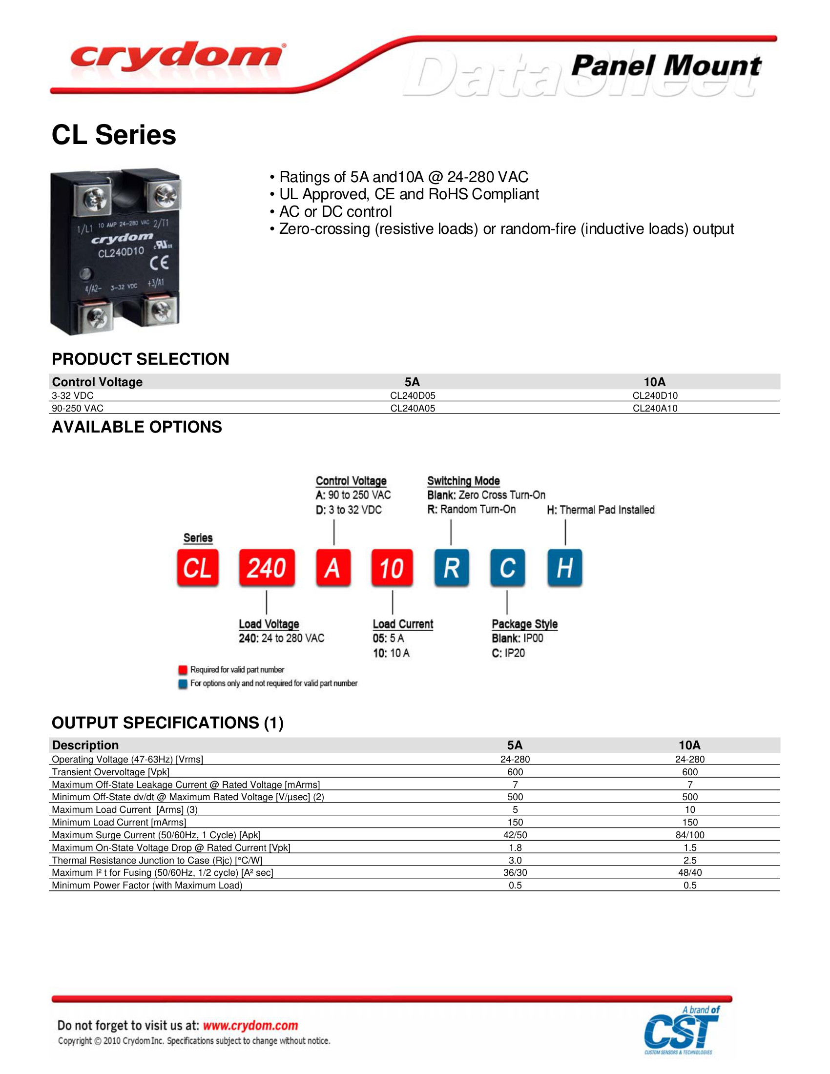CL240D05 Crydom Solid State Relays & I/O Modules