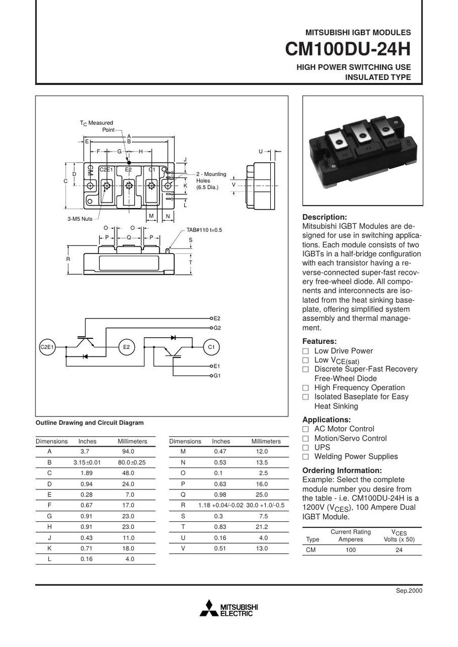 CM100DU-24H Mitsubishi IGBT Modules