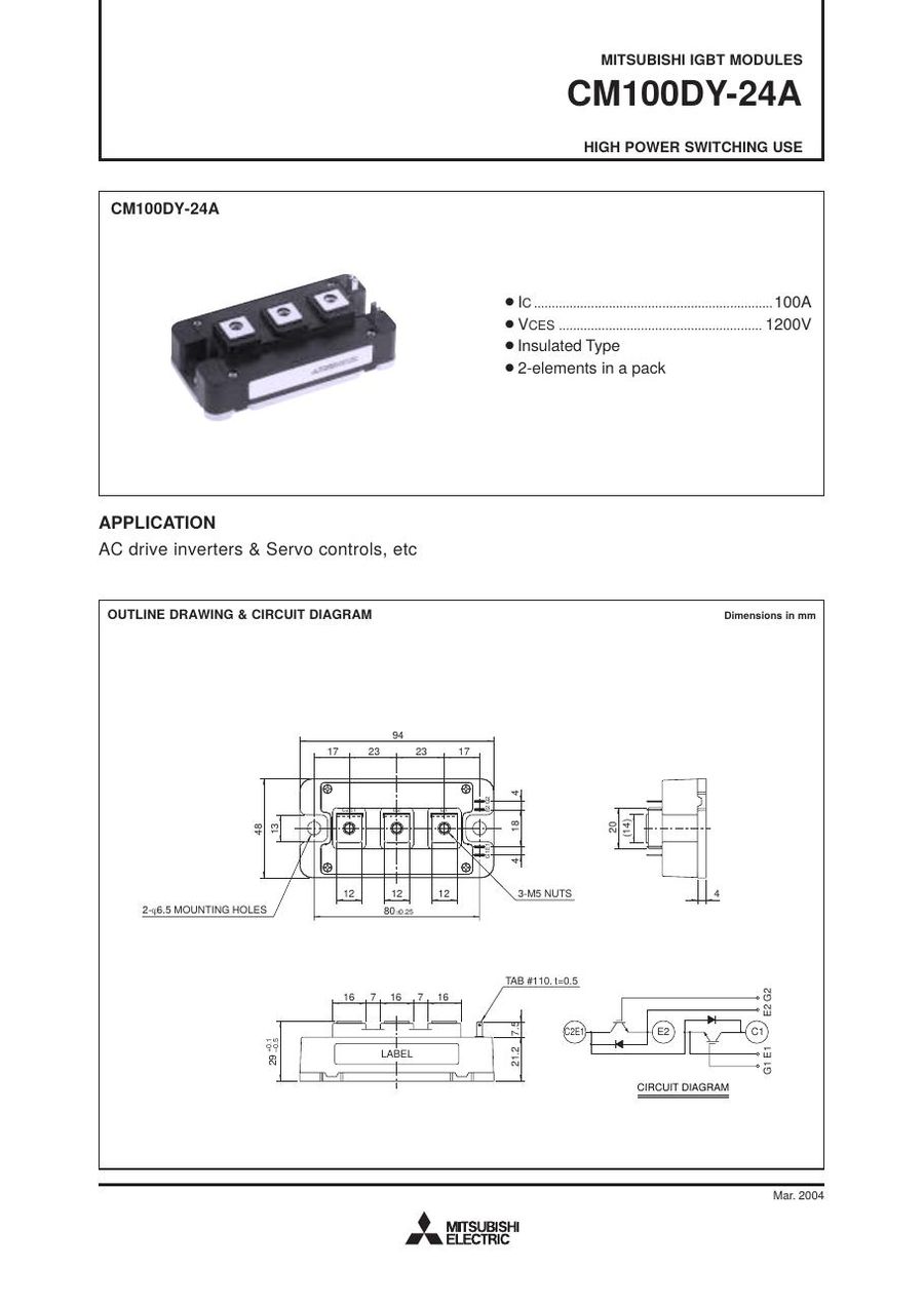 CM100DY-24A Mitsubishi IGBT Modules