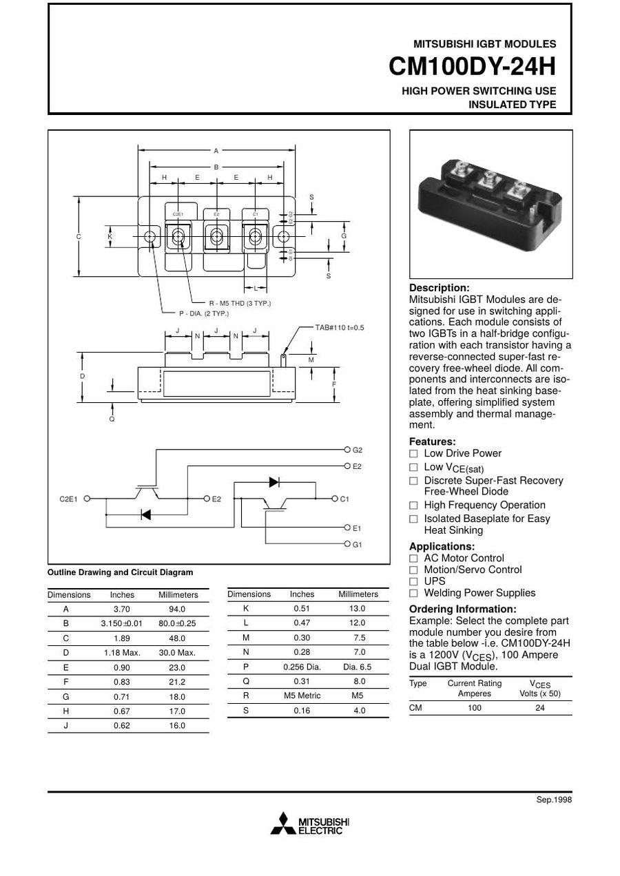 CM100DY-24H Mitsubishi IGBT Modules