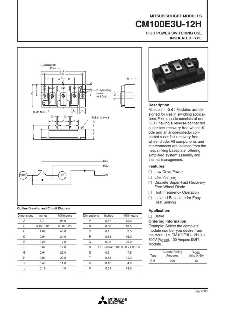 CM100E3U-12H Mitsubishi IGBT Modules