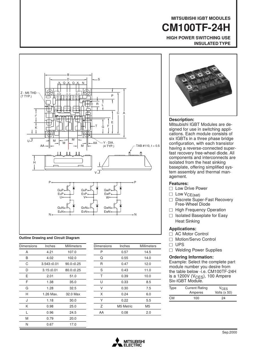 CM100TF-24H Mitsubishi IGBT Modules