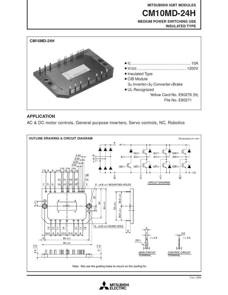 CM10MD-24H, Mitsubishi, Power Transistor Module 