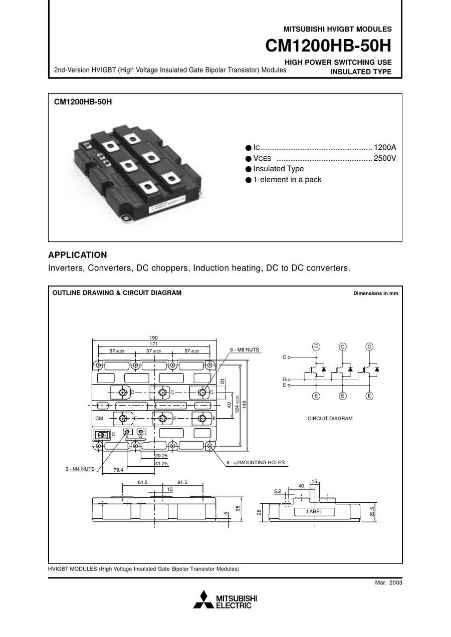 CM1200HB-50H Mitsubishi IGBT Modules