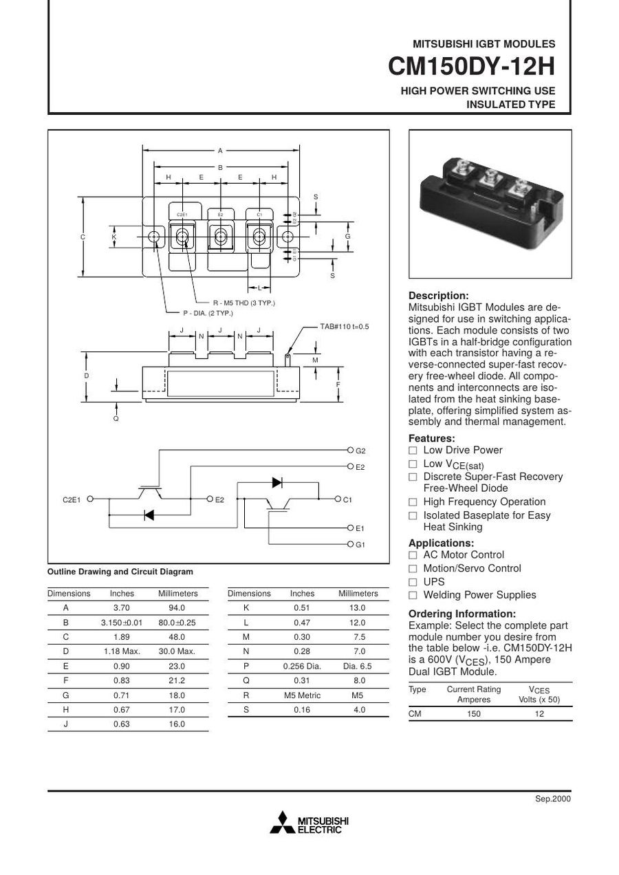 CM150DY-12H Mitsubishi IGBT Modules