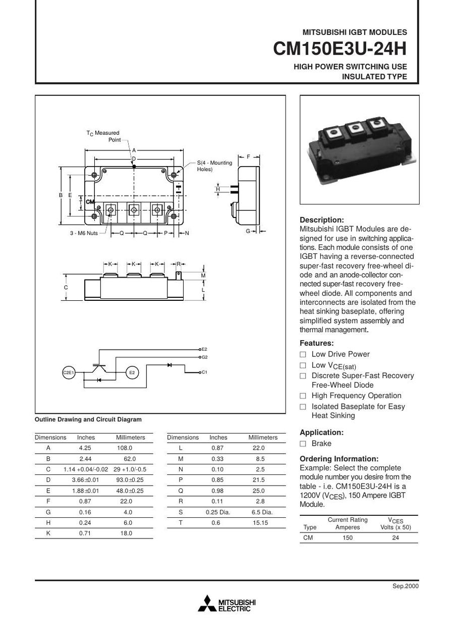 CM150E3U-24H Mitsubishi IGBT Modules