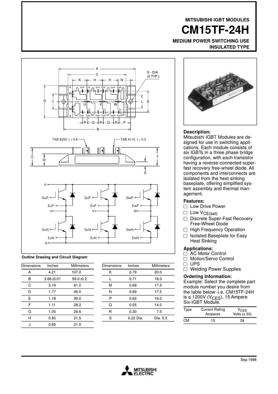 CM15TF-24H Mitsubishi IGBT Modules