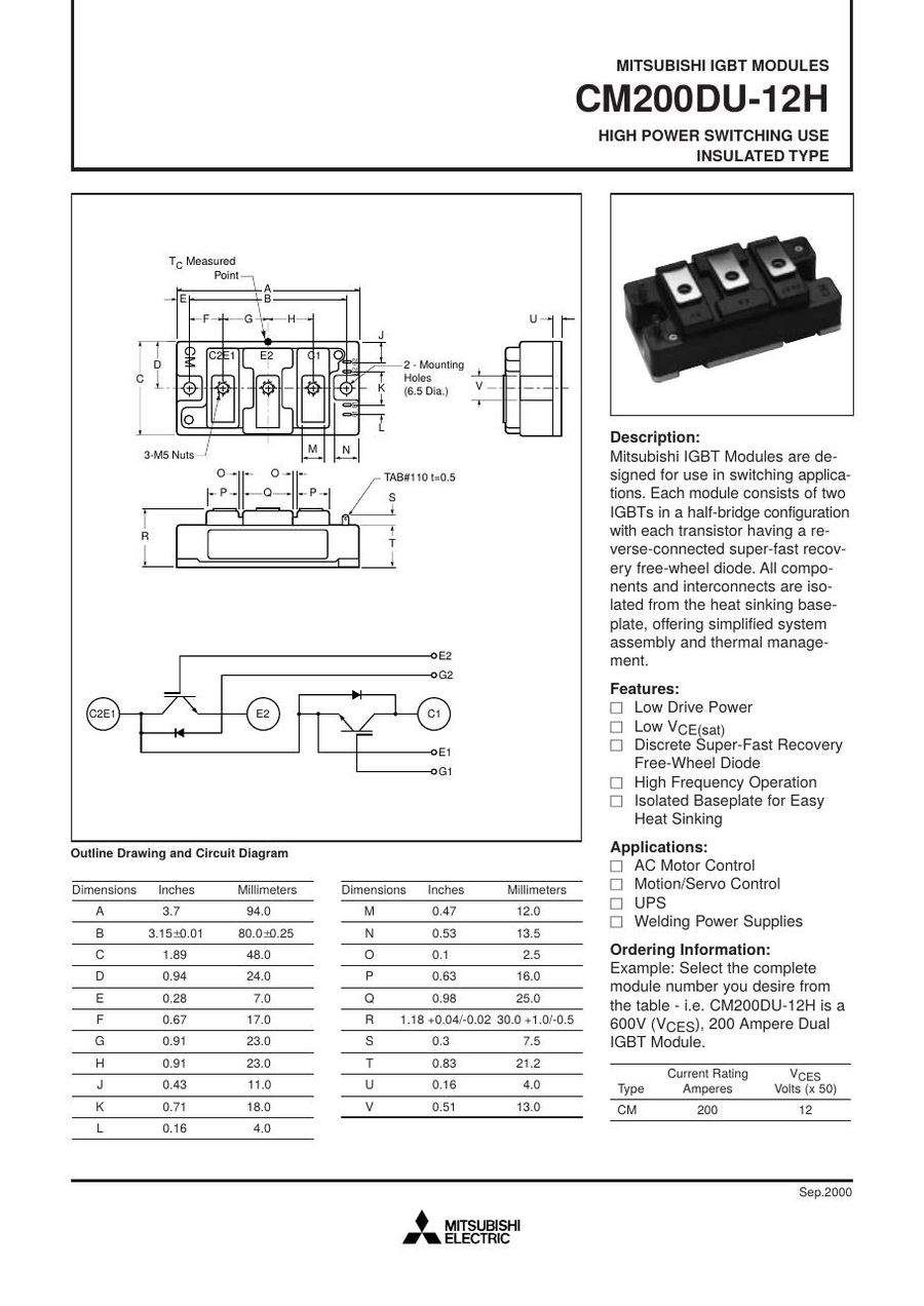 CM200DU-12H Mitsubishi IGBT Modules