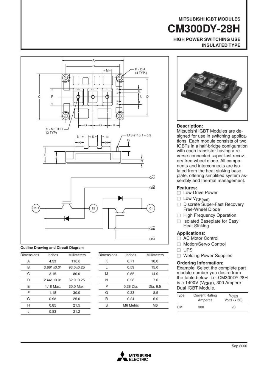 CM300DY-28H Mitsubishi IGBT Modules